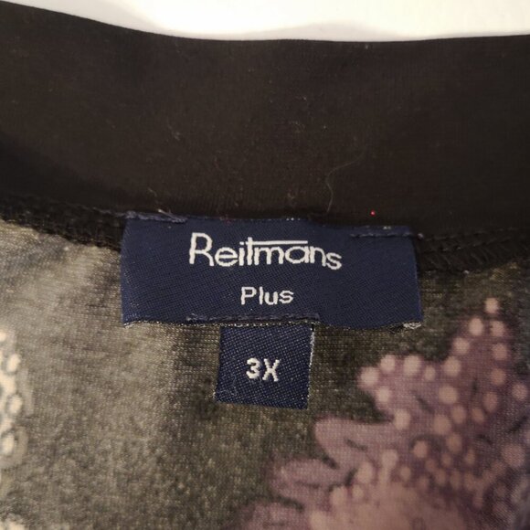 Reitmans Plus Ladies Size 3X Black/Purple/Grey/Off White Top - Picture 3 of 6